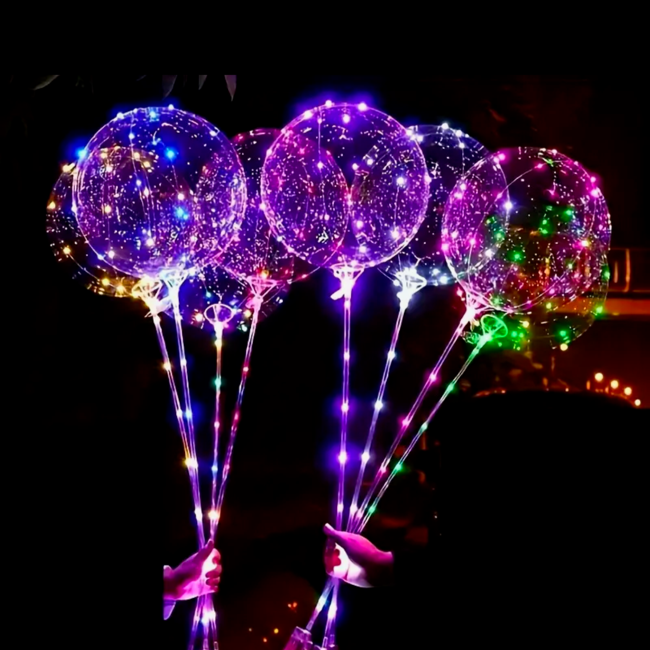 Set of 5 Clear Balloons with LED Lights