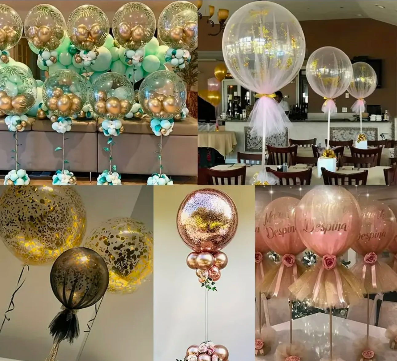 Single Clear 20-Inch Balloon with Elegant Rose